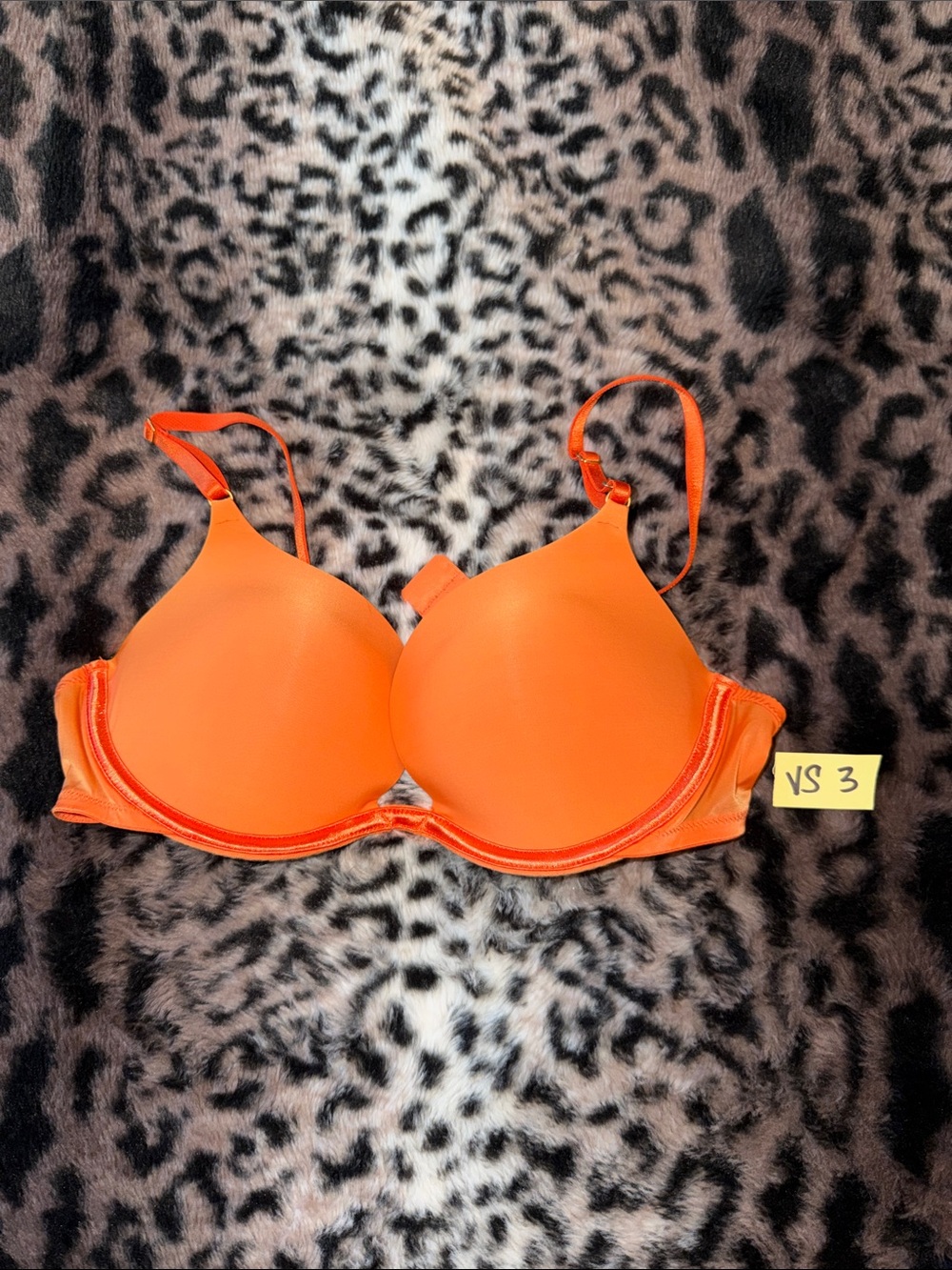 Super VINTAGE early 2000s VERY SEXY Victoria’s Secret Bright Orange SATIN Bra